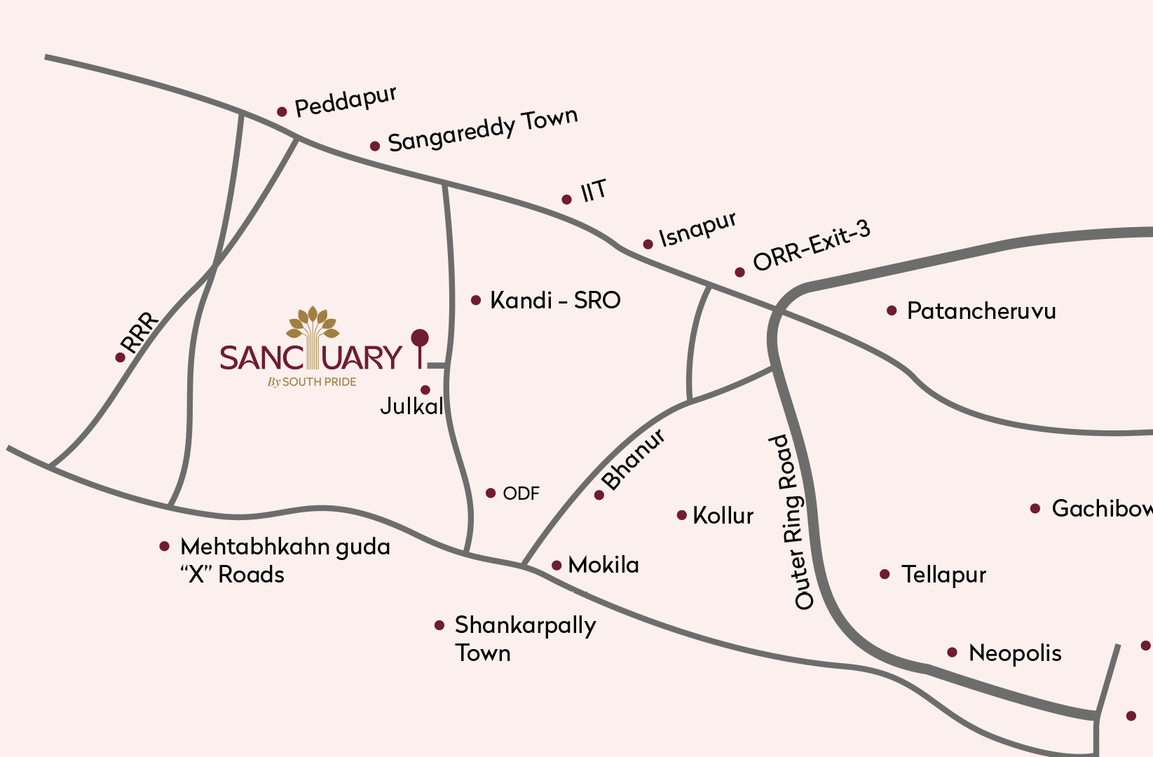 Brochure location map for Sanctuary